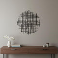 30" X 30" Black Metal Abstract Lines Round Hanging Dimensional Sculpture