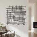 38" X 38" Black Geometric Metal Hanging Dimensional Sculpture