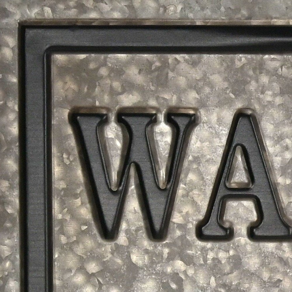 10" X 36" Gray Wash Dry Fold Metal Wall Decor