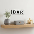 8" X 25" White and Black Handcrafted Bar Metal Wall Decor