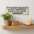 9" X 24" White and Black If You Want Breakfast Wood Wall Decor