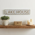 5" X 24" Gray and Brown Lake House Metal Wall Decor