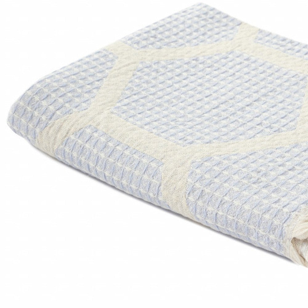 60" X 50" Red Woven Cotton Geometric Throw Blanket with Fringe