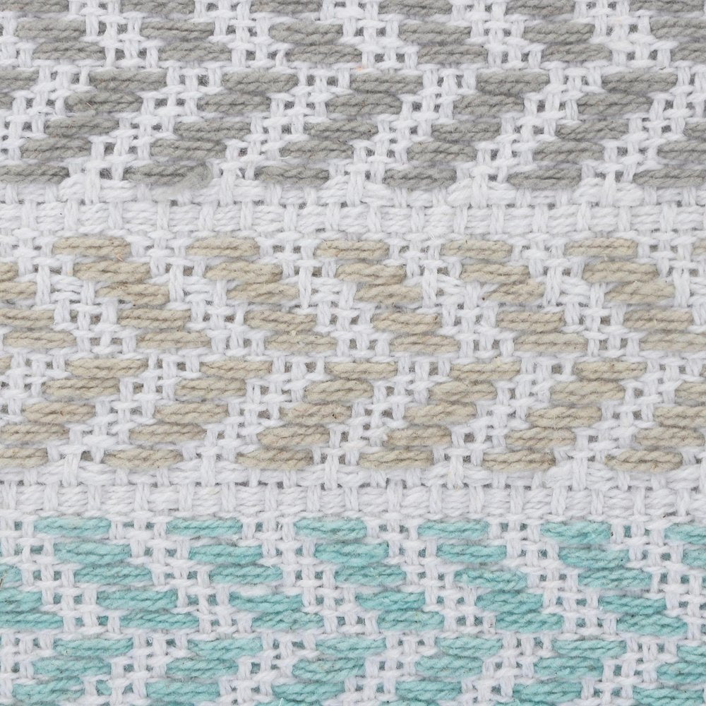 18" Green And White Chevron Cotton Throw Pillow
