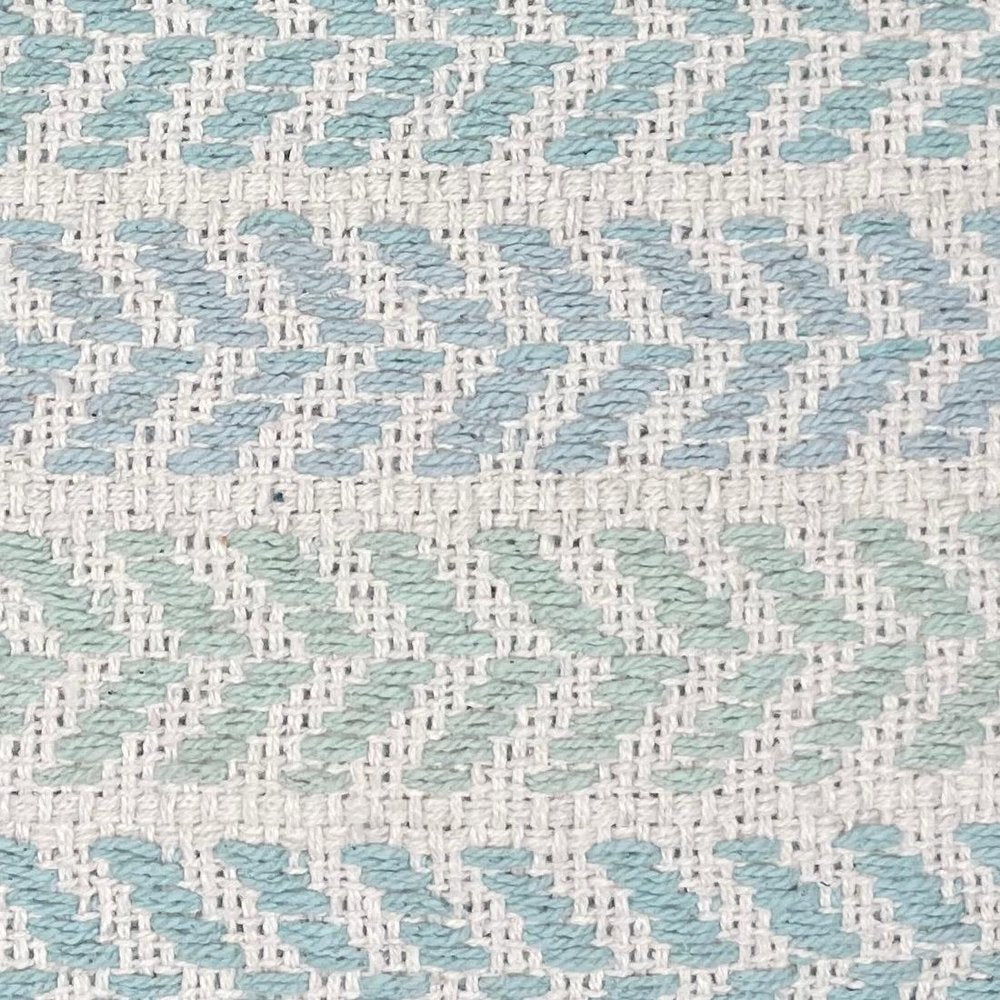 18" Light Blue And White Chevron Cotton Throw Pillow