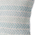 18" Light Blue And White Chevron Cotton Throw Pillow
