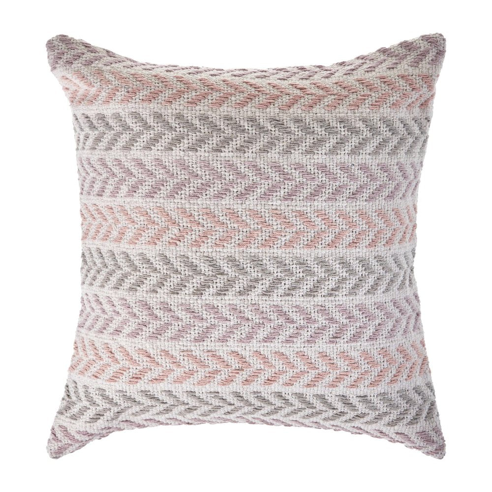 18" Purple And White Chevron Cotton Throw Pillow