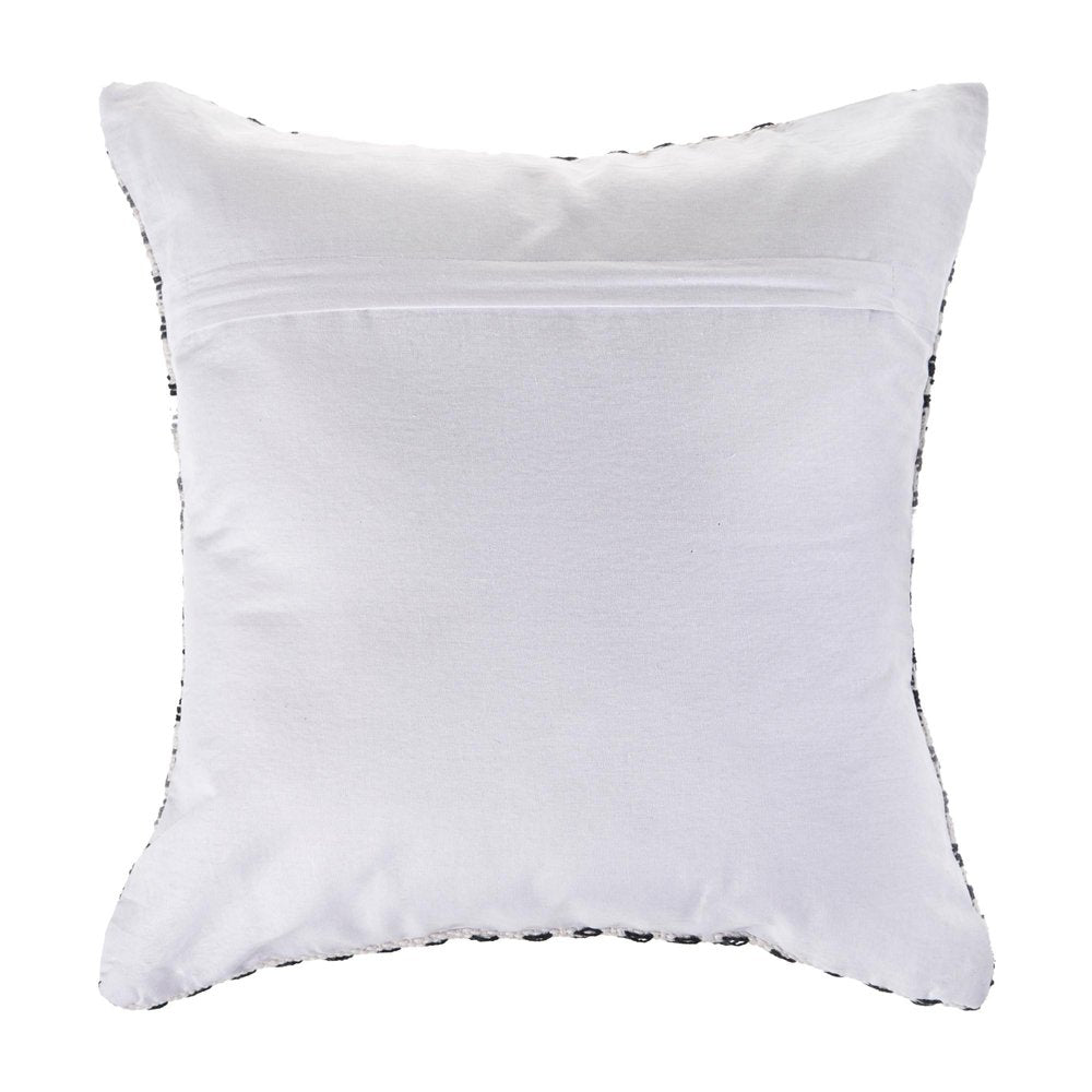 18" Black Gray and White Throw Pillow