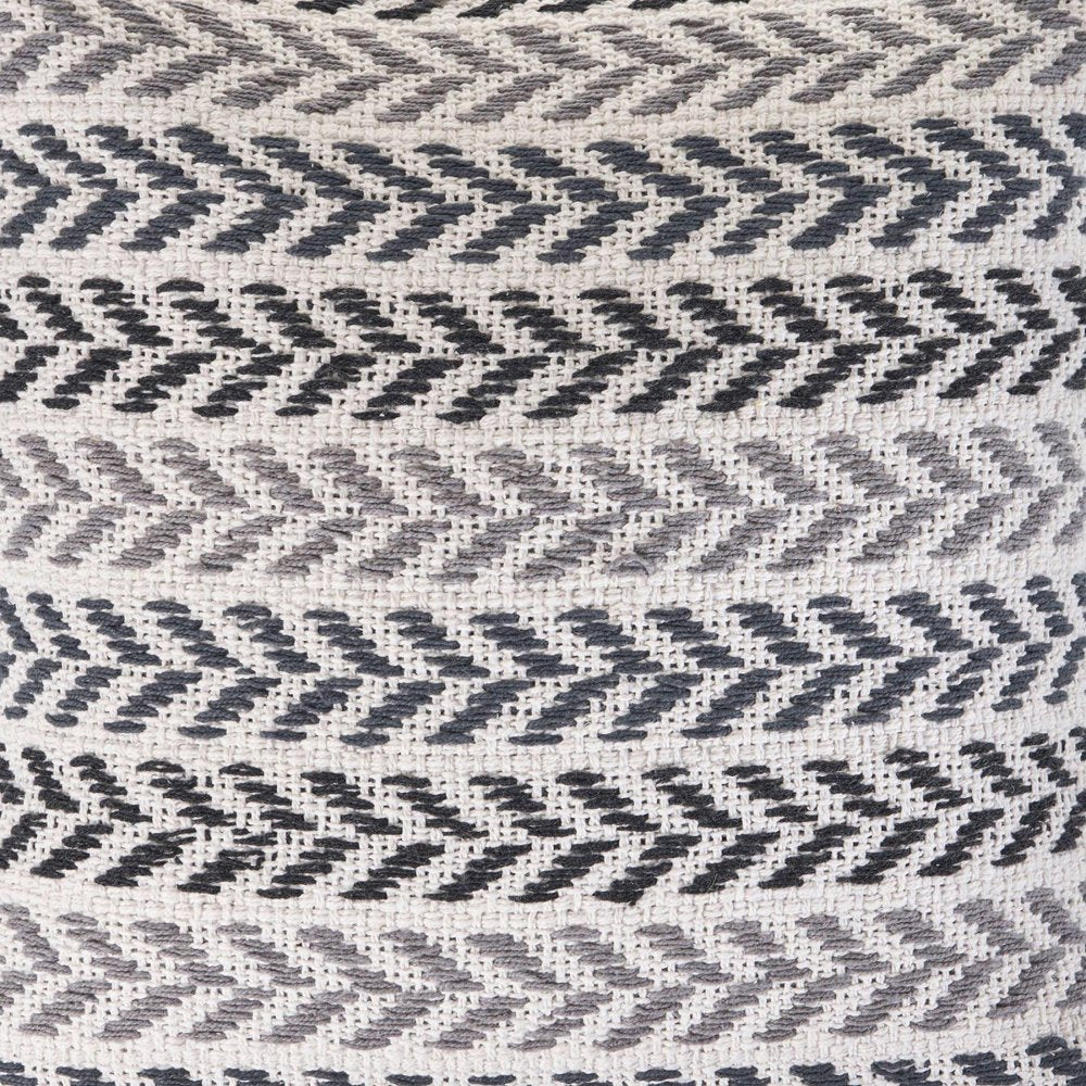 18" Black Gray and White Throw Pillow