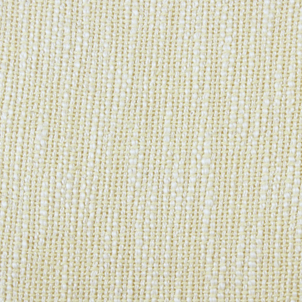 20" X 20" Light Yellow And White 100% Cotton Geometric Zippered Pillow