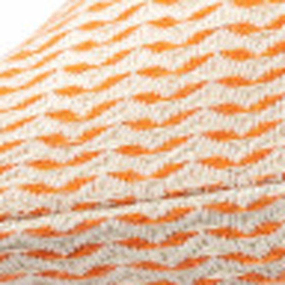 18" X 18" Orange And Ivory 100% Cotton Striped Zippered Pillow