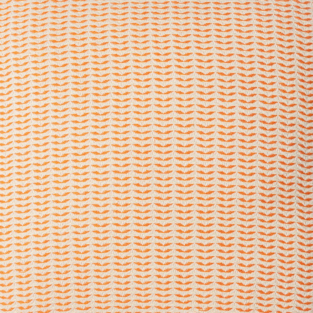 18" X 18" Orange And Ivory 100% Cotton Striped Zippered Pillow