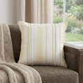 20" Yellow and White Throw Pillow