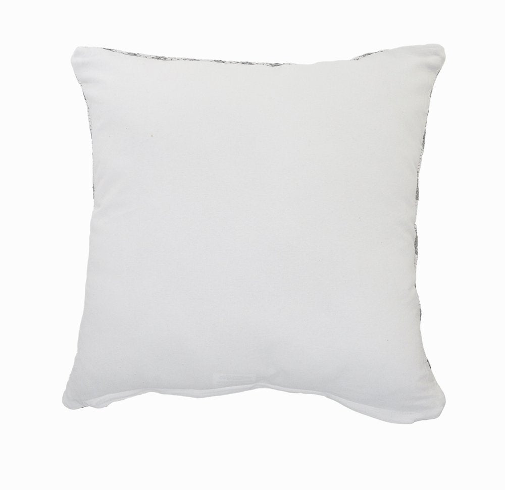 20" X 20" Gray And White 100% Cotton Geometric Zippered Pillow