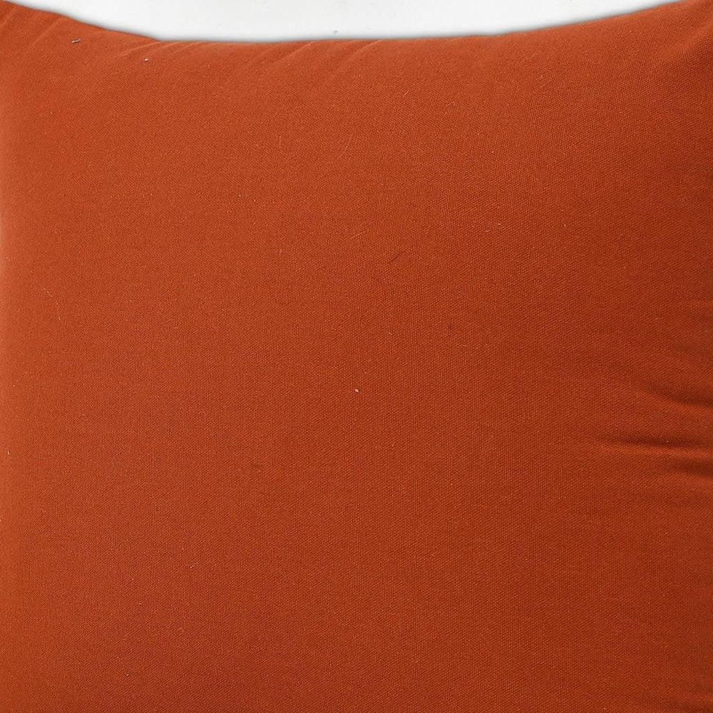 20" X 20" Cinnamon And White 100% Cotton Geometric Zippered Pillow