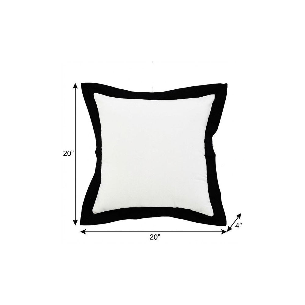 20" Black and White Throw Pillow