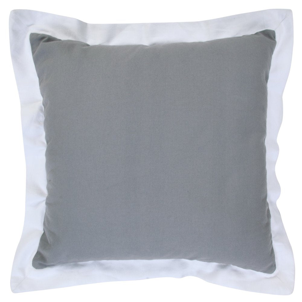 20" X 20" Gray And White 100% Cotton Geometric Zippered Pillow