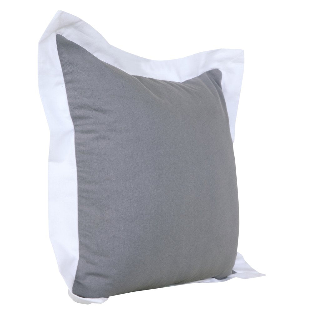 20" X 20" Gray And White 100% Cotton Geometric Zippered Pillow