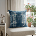 20" Blue And Ivory Abstract Throw Pillow