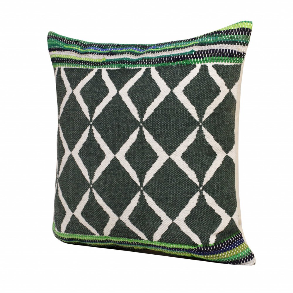 20" Blue and Green Throw Pillow