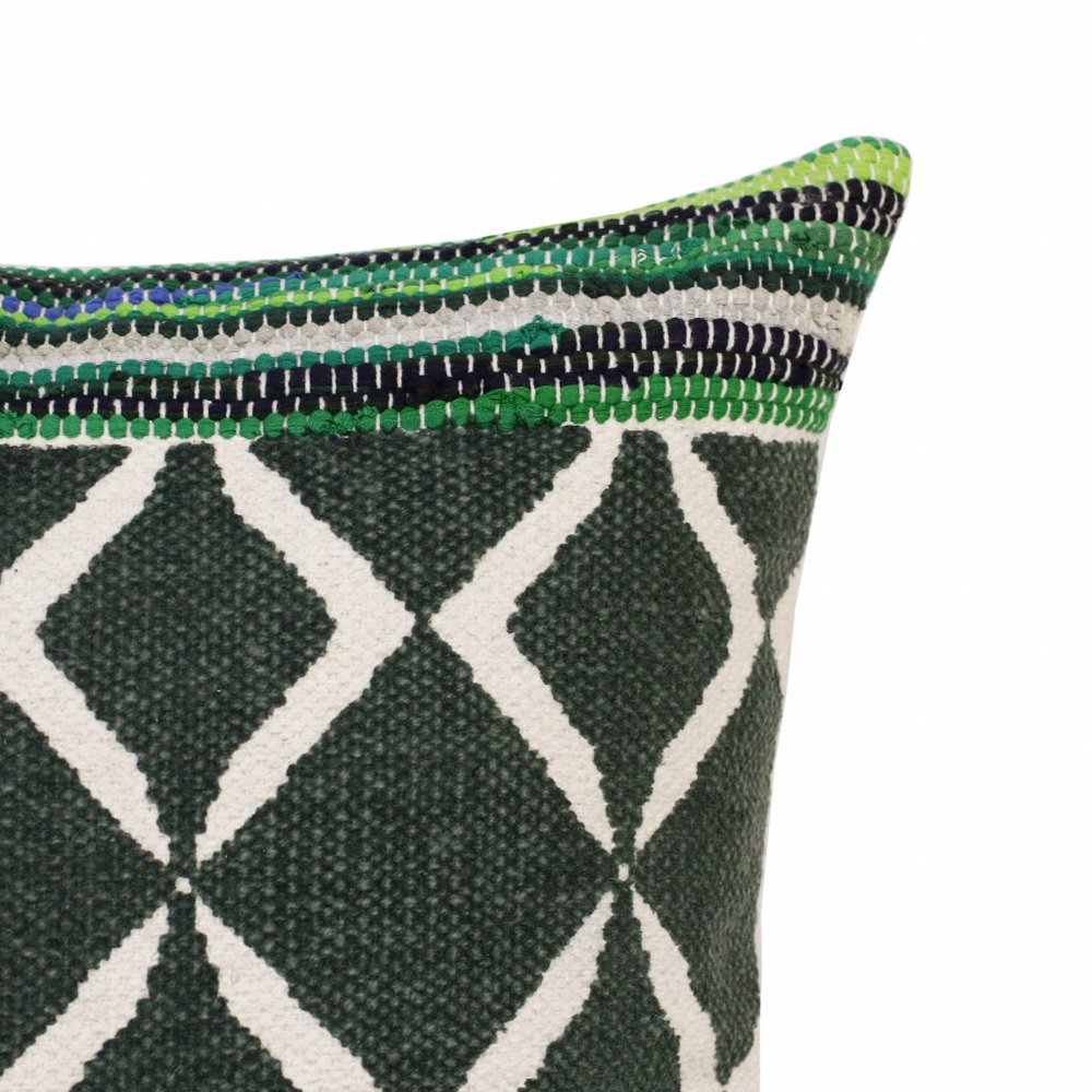 20" Blue and Green Throw Pillow