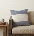 18" Blue and Ivory Throw Pillow