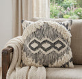 20" Black and Ivory Throw Pillow