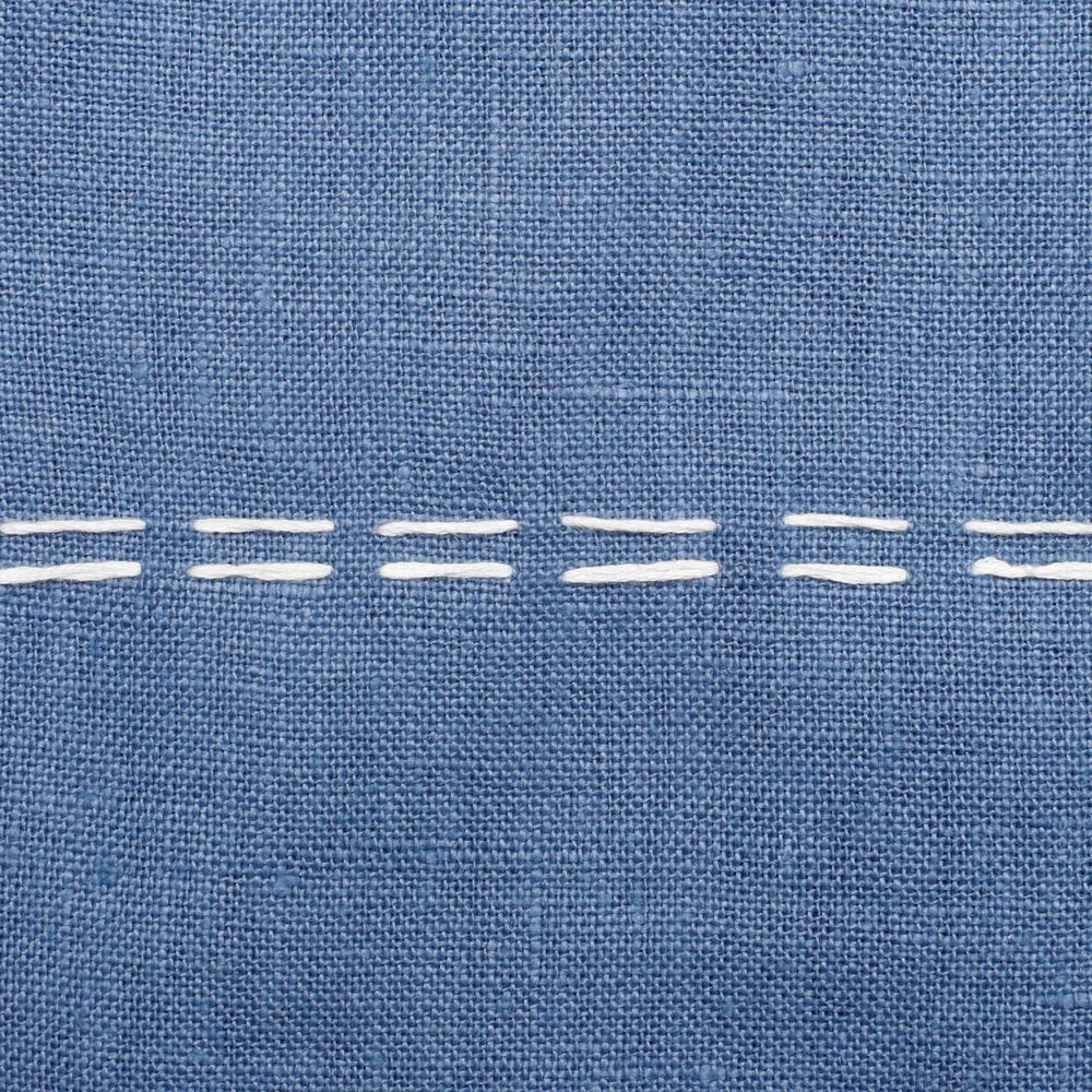 20" X 20" Navy Linen Striped Zippered Pillow
