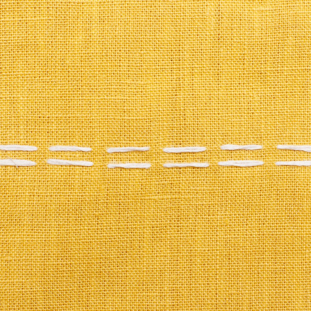 20" X 20" Mustard Linen Striped Zippered Pillow