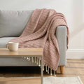50" X 60" Red Cotton Woven Chevron Throw Blanket with Fringe