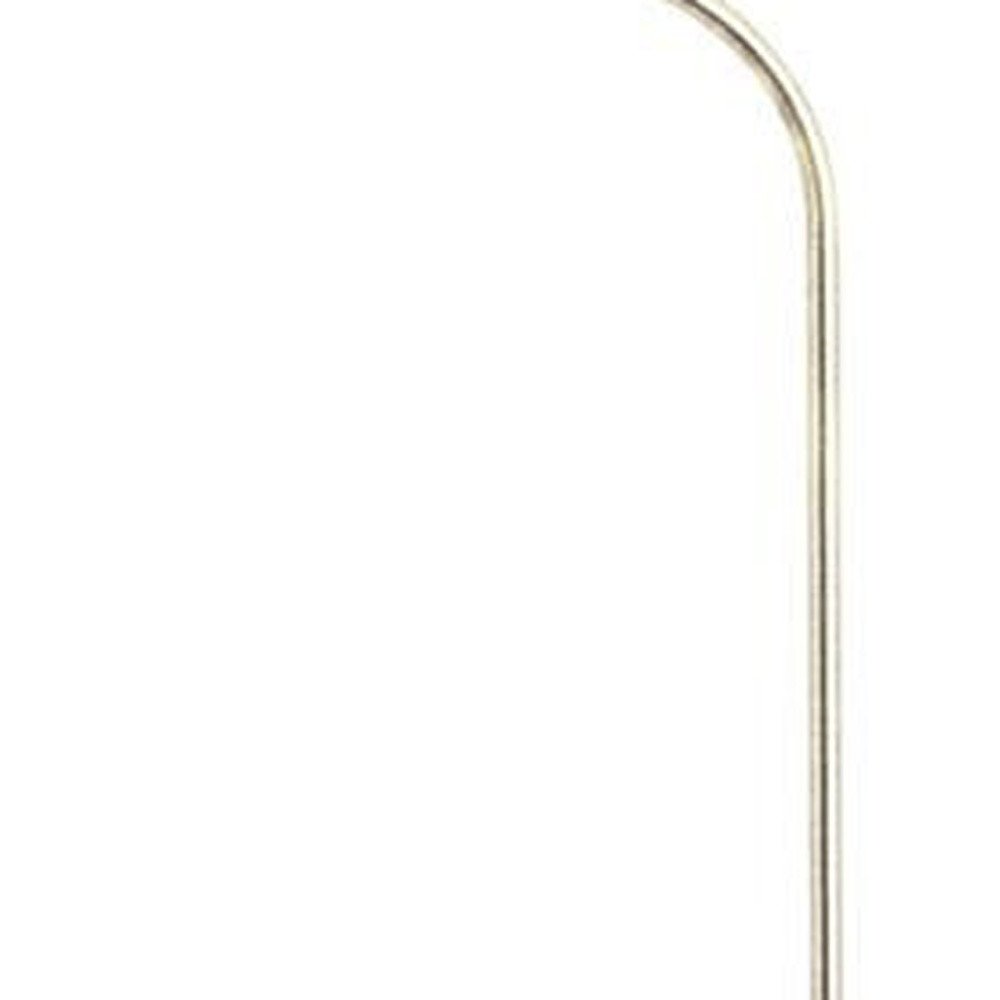 68" Nickel Adjustable Floor Lamp With White Fabric Empire Shade