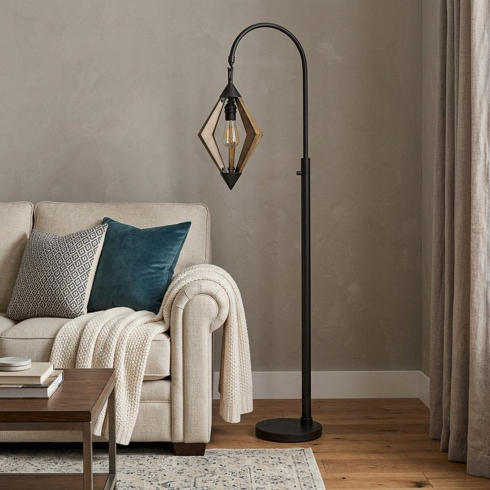 67" Black Traditional Shaped Floor Lamp