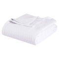 Queen White Cotton Geometric Blanket