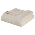 Twin Ivory Cotton Geometric Blanket
