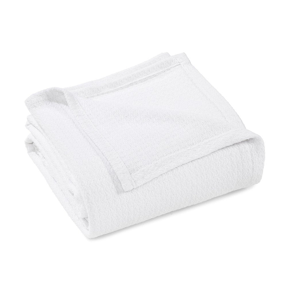 King White Cotton Waffle Weave Honeycomb Blanket