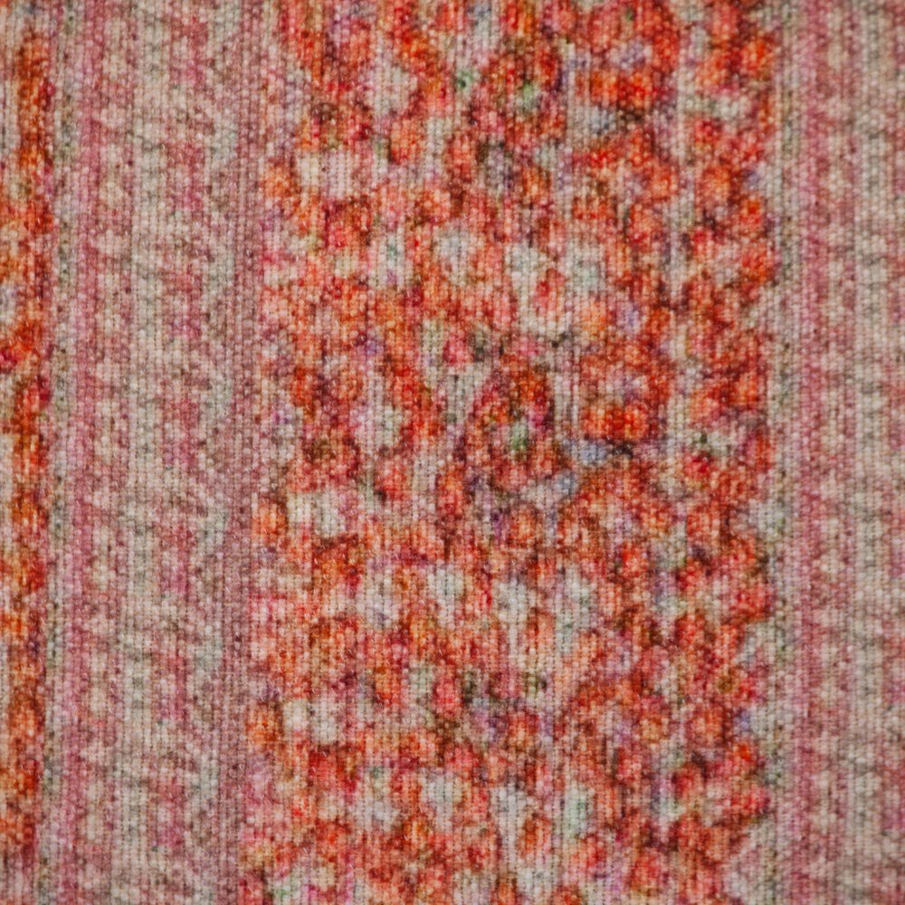 18" Pink and Orange Cotton Throw Pillow with Tassels
