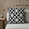 20" Black Geometric Cotton Throw Pillow