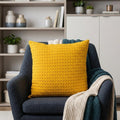 20" Yellow Cotton Throw Pillow With Texture
