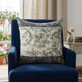 20" Beige And Gray Damask Cotton Throw Pillow