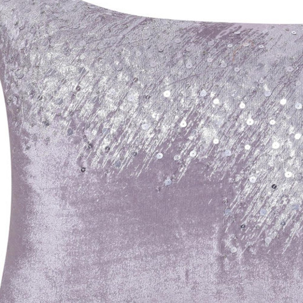 16" X 24" Gray Abstract Polyester Zippered Pillow With Beads