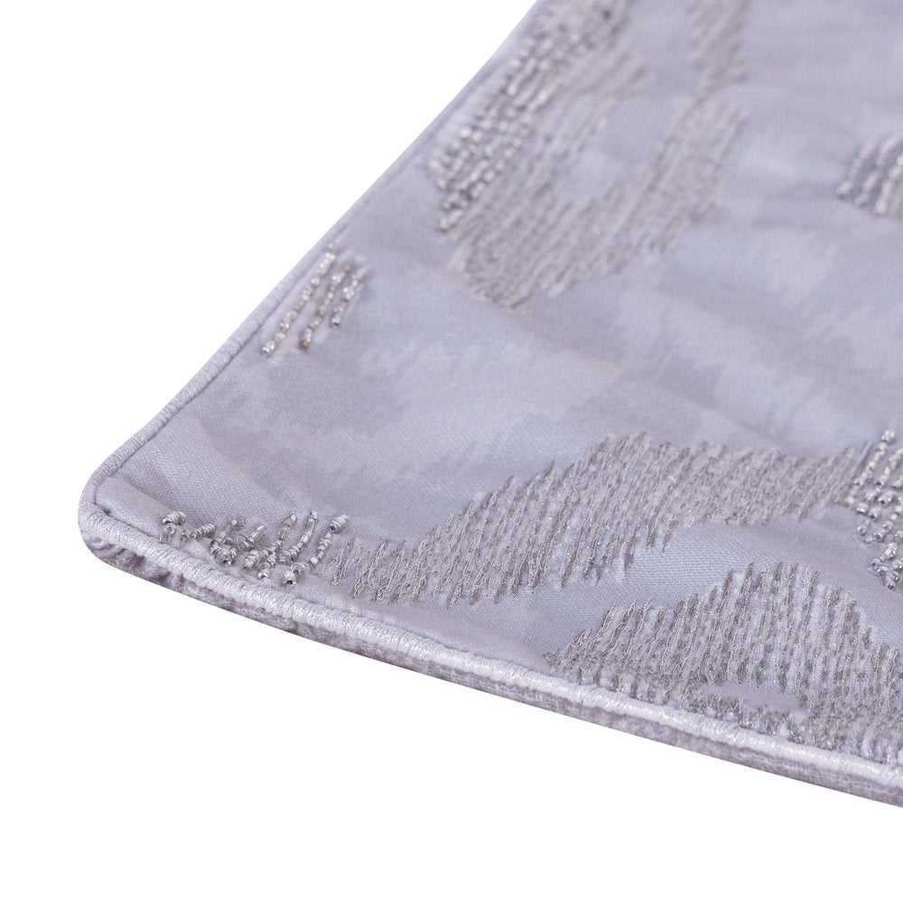 20" Silver Striped Throw Pillow with Beads