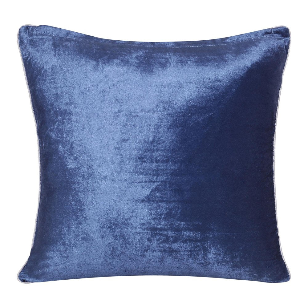 20" Blue Geometric Throw Pillow with Beads