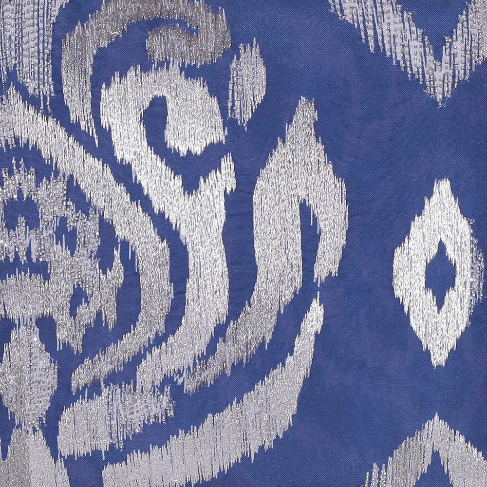 20" Blue Geometric Throw Pillow with Beads