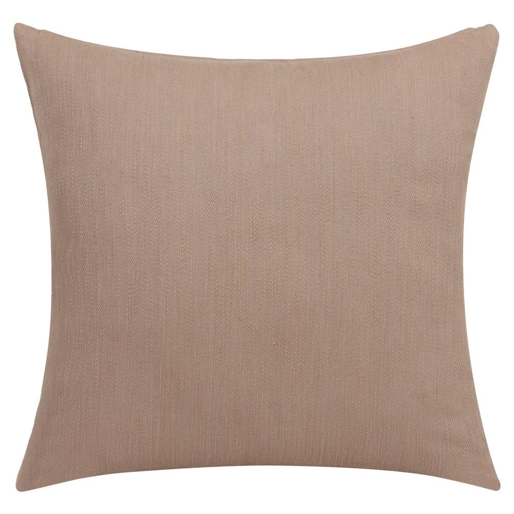 20" Brown Cotton Throw Pillow With Buttons
