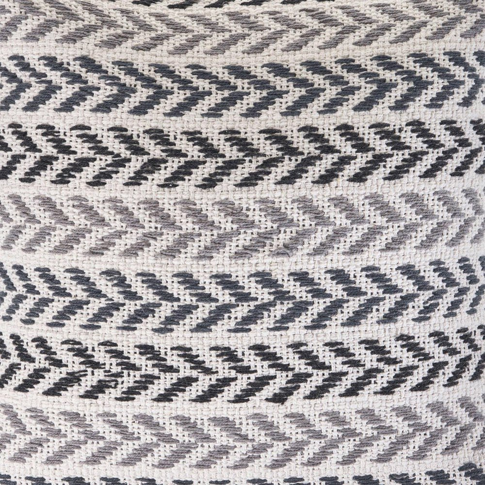 Set of Four 18" X 18" Black Beach Chevron Cotton Zippered Pillow