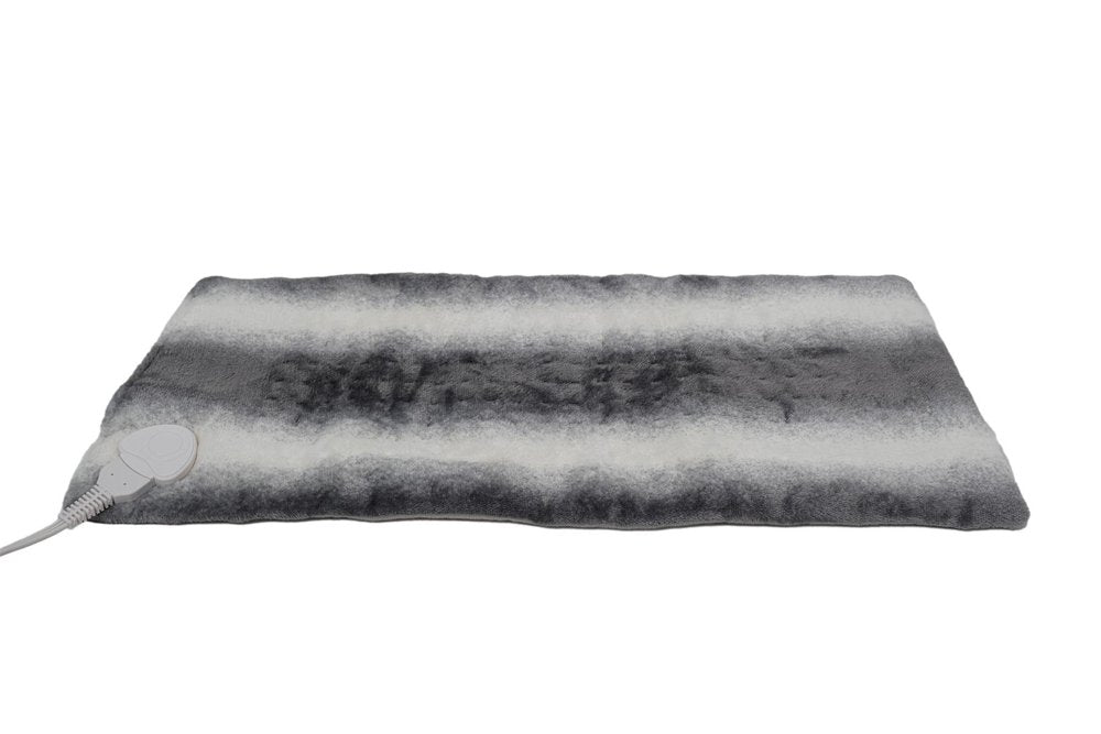 12" X 24" Gray Ombre Faux Fur Heated Plush Lap Pad