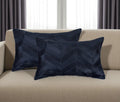 Set of Two 12" X 20" Black Lumbar Chevron Cowhide Throw Pillows