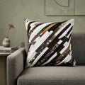 22" Brown And White Cowhide Cowhide Throw Pillow