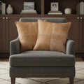 Set of Two 18" Tan Cowhide Throw Pillows