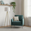 63" Matte Gold Floor Lamp with Cream Drum Shade